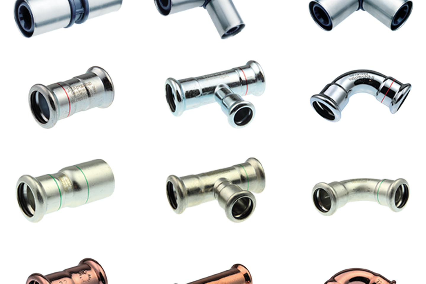 Übersicht verschiedene Logafix Pressfittings Buderus