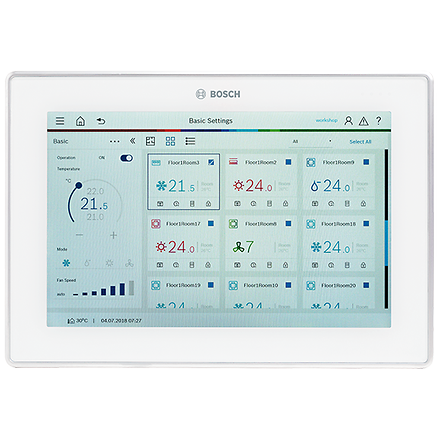 Klimasysteme Zentralregelung mit Touch-Display ACC MT Buderus